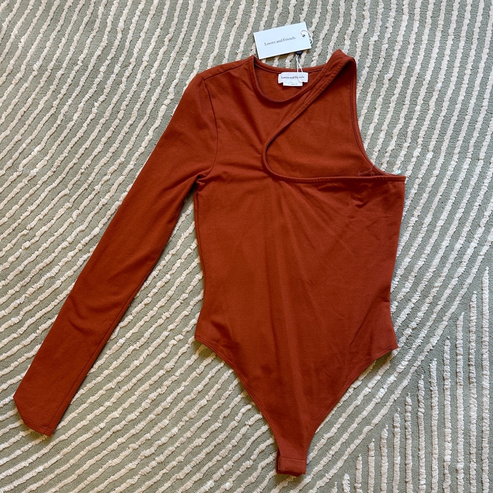 NWT Lovers + Friends NOVA BODYSUIT IN RUST (S)